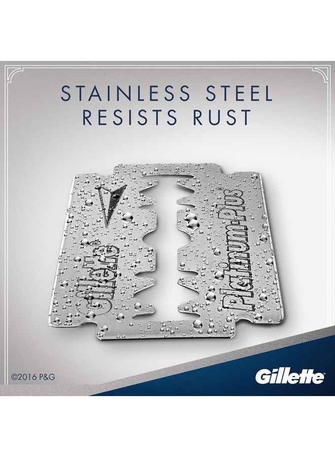 Gillette شفرات حلاقة بلاتينية مزدوجة الحافة للرجال، عبوة من 50 شفرة حديد مقاوم للصدأ - Image 2