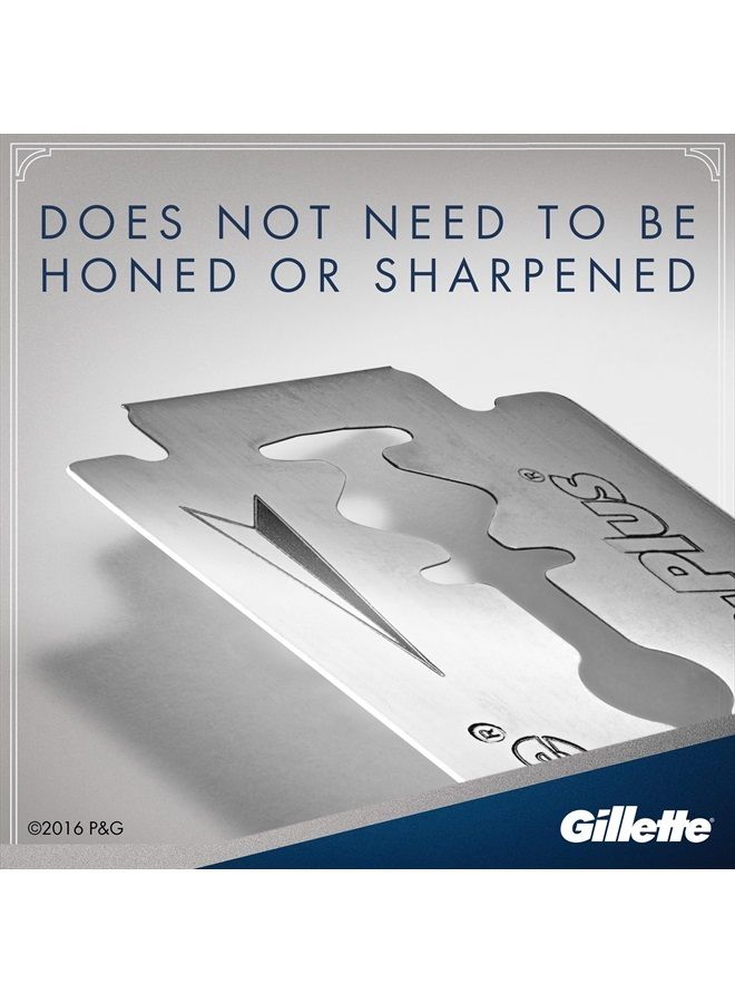 Gillette شفرات حلاقة بلاتينية مزدوجة الحافة للرجال، عبوة من 50 شفرة حديد مقاوم للصدأ - Image 3