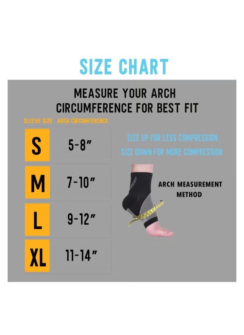 Generic - Ankle Compression Sleeve for Women Men, 20-30 mmHg Foot Sleeves for Ankle Heel Support Injury Recovery for Sports Achilles, Ankle Protection for Running Cycling Dancing Ankle Sports Socks (Black M) - Image 1