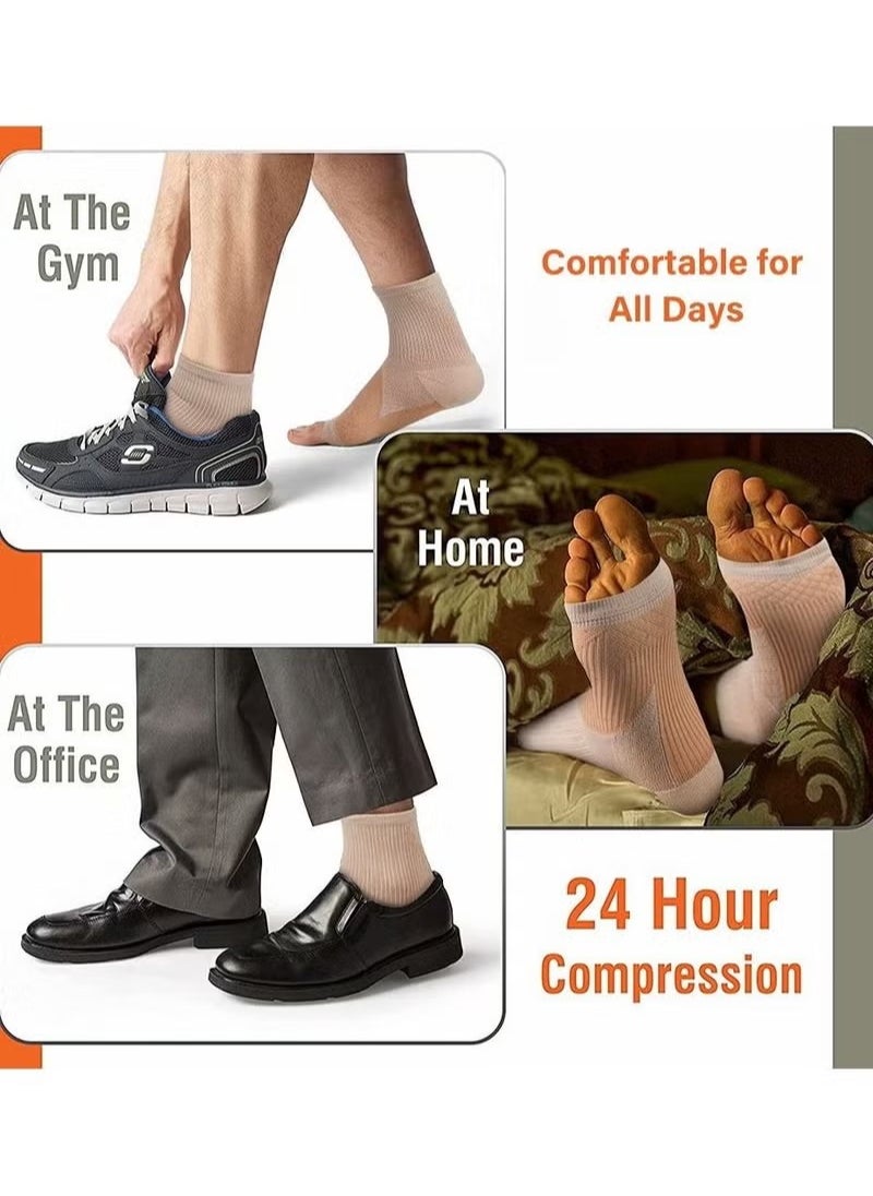 Generic - Ankle Compression Sleeve for Women Men, 20-30 mmHg Foot Sleeves for Ankle Heel Support Injury Recovery for Sports Achilles, Ankle Protection for Running Cycling Dancing Ankle Sports Socks (Black M) - Image 1