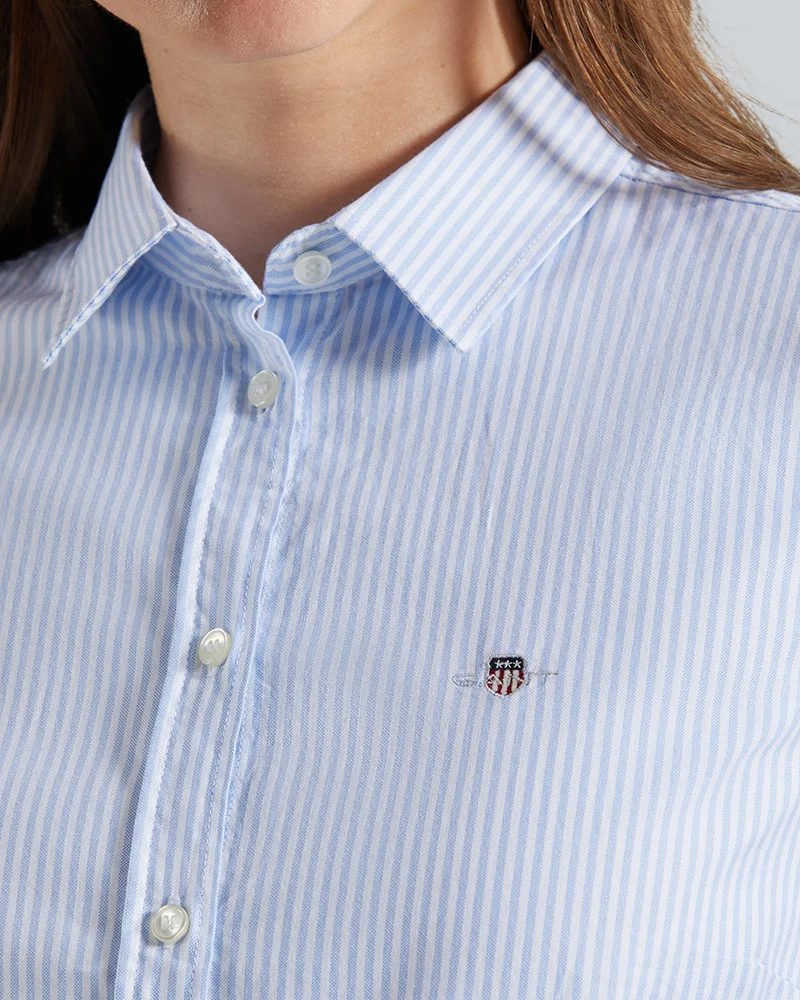 GANT Gant Slim Stretch Oxford Striped Shirt – Contoured Fit, Flexible Fabric