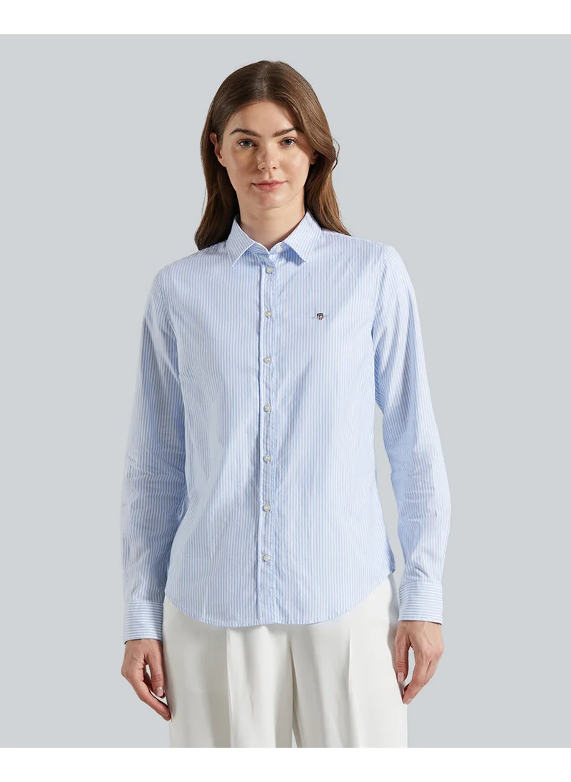 غانت Gant Slim Stretch Oxford Striped Shirt – Contoured Fit, Flexible Fabric