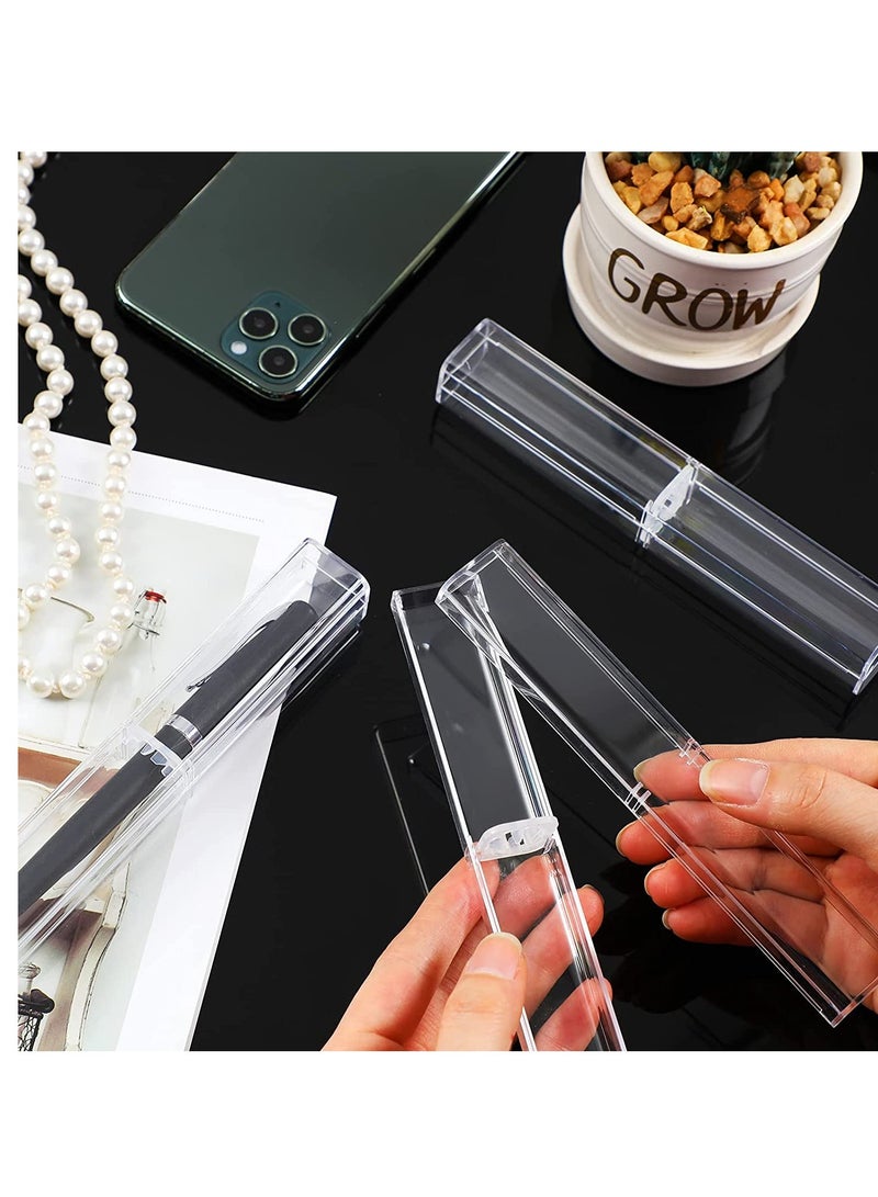 Barakah 12 Pcs Acrylic Pen Case Empty Pencil Gift  Boxes Clear Pen Display Case Single Pen Holder Ballpoint Organizer Container for School Business Office Teachers Students Supplies - Image 5