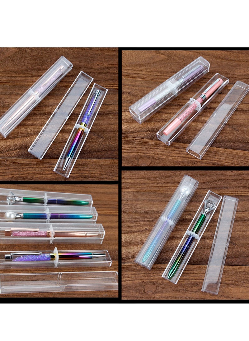Barakah 12 Pcs Acrylic Pen Case Empty Pencil Gift  Boxes Clear Pen Display Case Single Pen Holder Ballpoint Organizer Container for School Business Office Teachers Students Supplies - Image 3