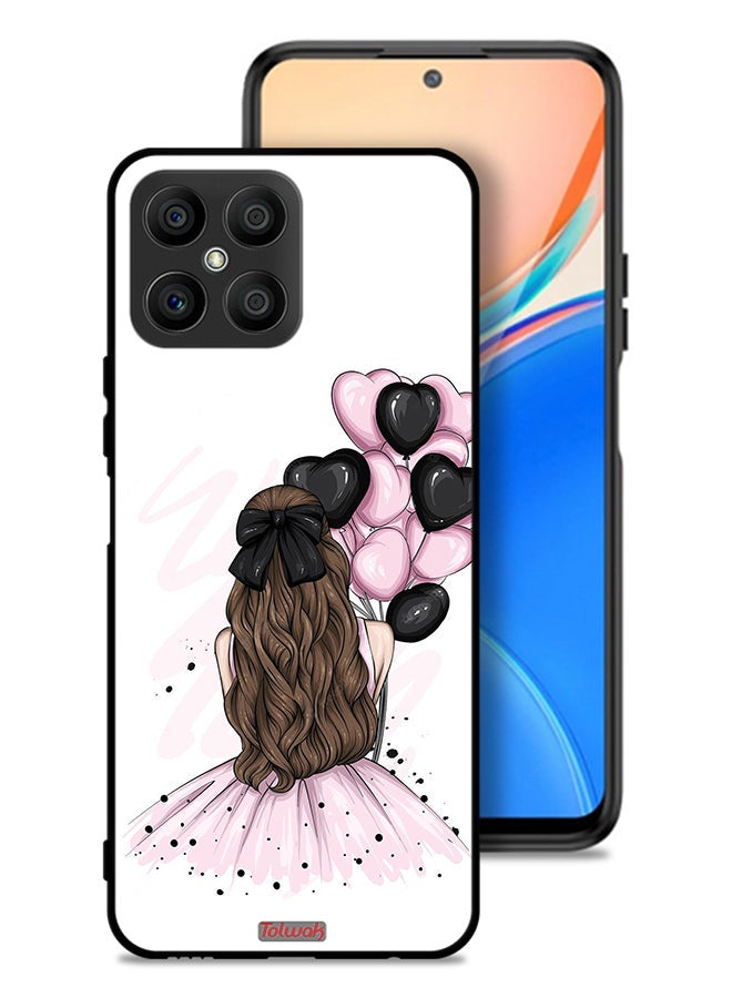 Tolwak Honor X8 4G Protective Case Cover Holding Balloons Girl Art - Image 1