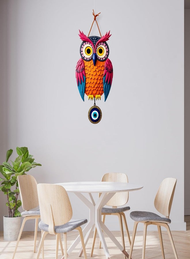 GiftOday Owl Shape Wooden Wall Hanging For Home Decor | Evil Eye Decoration Livingroom, Dining Room | Modern Artwork | Designer Mdf Item | Wall Hanging Ornament Door Decorative (18 x 30 CM) - Image 3