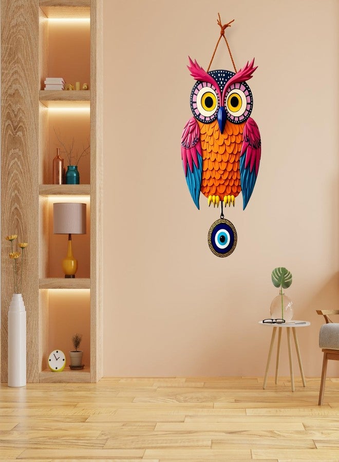 GiftOday Owl Shape Wooden Wall Hanging For Home Decor | Evil Eye Decoration Livingroom, Dining Room | Modern Artwork | Designer Mdf Item | Wall Hanging Ornament Door Decorative (18 x 30 CM) - Image 4