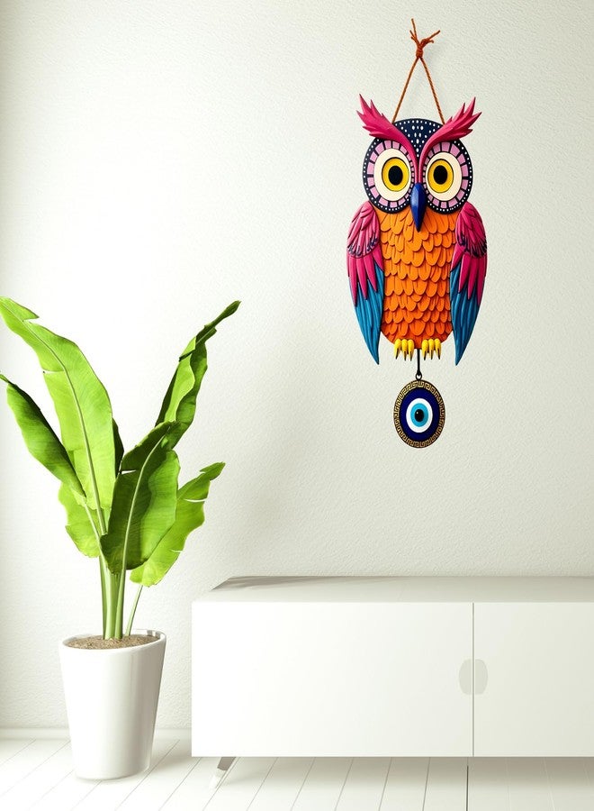 GiftOday Owl Shape Wooden Wall Hanging For Home Decor | Evil Eye Decoration Livingroom, Dining Room | Modern Artwork | Designer Mdf Item | Wall Hanging Ornament Door Decorative (18 x 30 CM) - Image 5