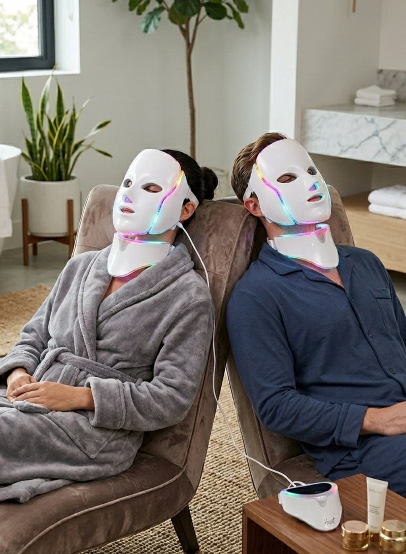 Houmt LED Face Mask 7 Color Light Therapy Mask Collagen Anti Aging Tightening Scarring Whitening Beauty LED Face Mask with Neck Mask Instrument - Image 5