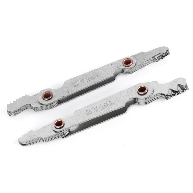 2Pcs Thread Gauge Metric 60° Imperial 55° Stainless Steel 20 Blades Screw Pitch Measuring Tool - Image 2