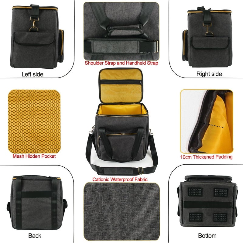Collapsible Record Storage Bag, Record Carrying Bag with Divider & Shoulder Strap, Albums Storage Case for 7in 10in 12in Records, Ideal for Collection & Travel - Image 3
