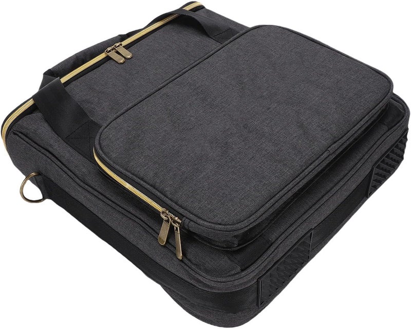Collapsible Record Storage Bag, Record Carrying Bag with Divider & Shoulder Strap, Albums Storage Case for 7in 10in 12in Records, Ideal for Collection & Travel - Image 1