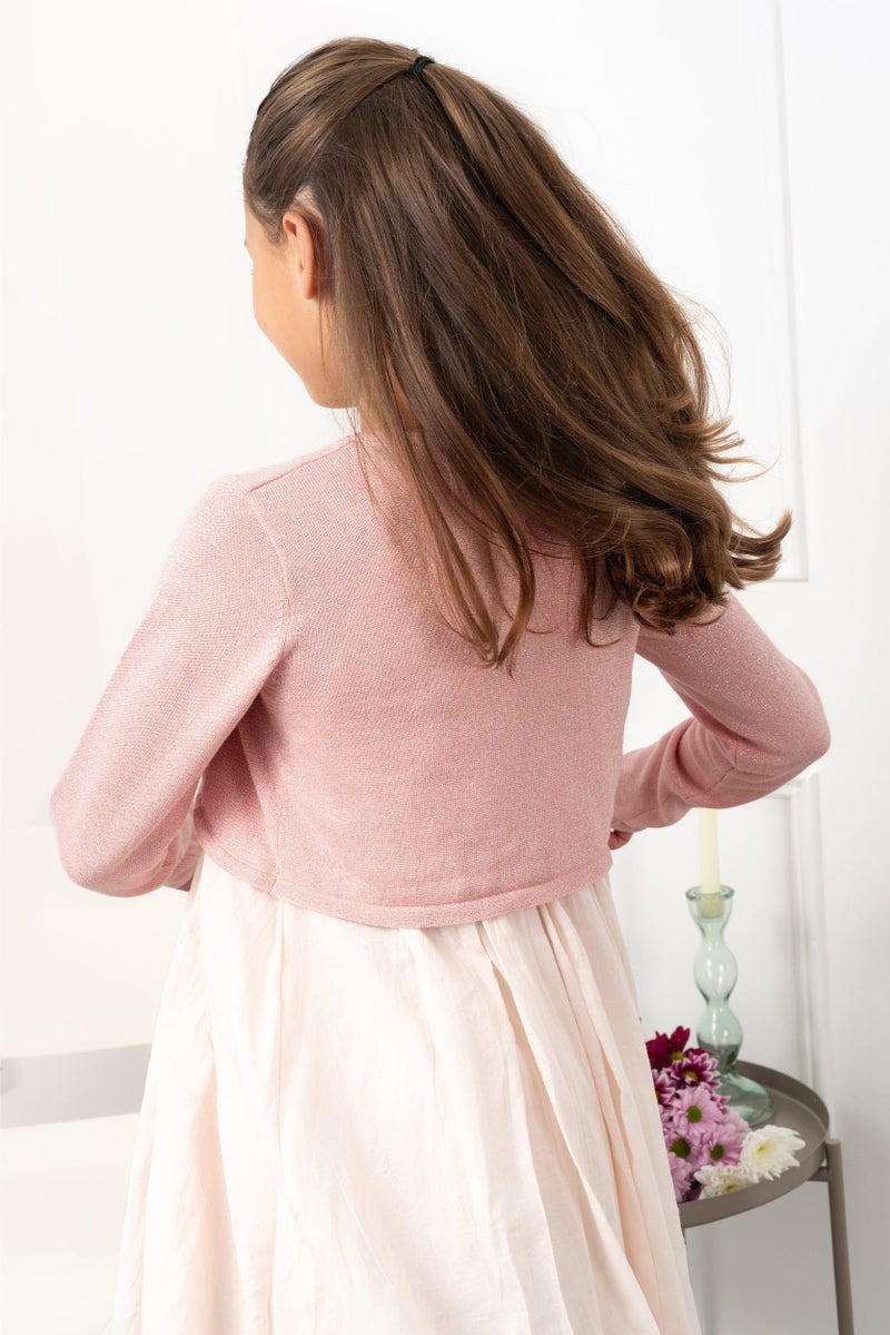 BOLEROSE Girls Long Sleeve Sparkle Cardigan Childrens Kids Bolero Shrug (Baby Pink, 11-12 YRS) - Image 5