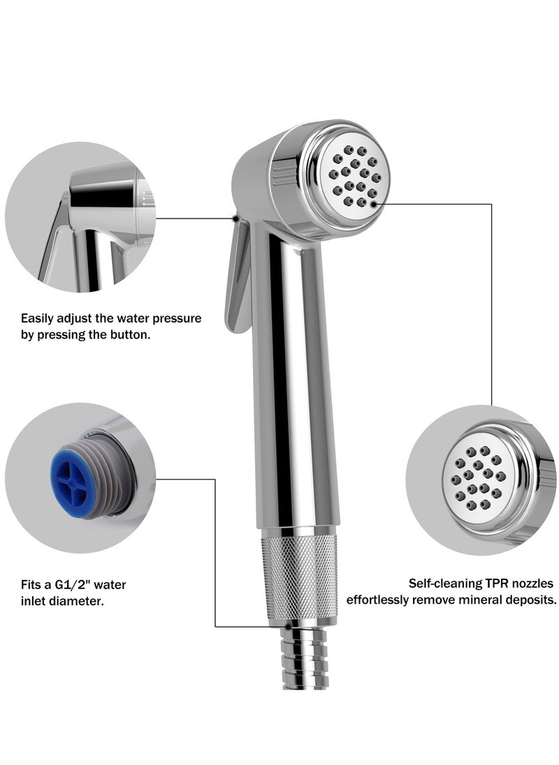 Bidet Shattaf Set, Handheld Bidet Sprayer for Toilet Diaper Sprayer with Wall Base and Hose Bidet Spray Bottom Cleaner Spray - pzsku/Z511E1F306B11B2D0C599Z/45/_/1729151939/0357b7ff-9520-4b20-b964-7512b9ae9237