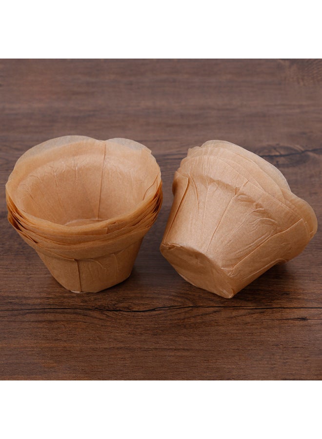 Lotus-shaped Baking Cup Muffin Cupcake Cupcake Cupcake Cupcake Oil-proof High Temperature Resistant 50 Pack-Color:L14050, Unfolded 140, Bottom Diameter 50mm-Specifications:Gold  - Image 5