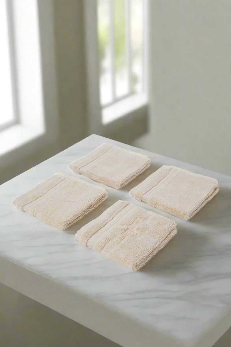 REDTAG Beige Luxury Cotton Face Towel Set (4 Piece)