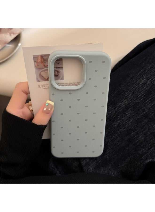 NIBEMINENT Loving Kisses Protective TPU Case Cover For iPhone 15 Pro Max, Ash Blue