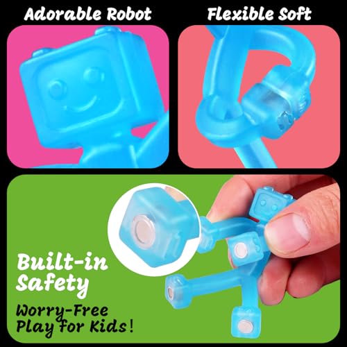 YOTNUS 24 PCS Magnetic Travel Toys for Kids Creative Portable and Educational MagneticPeopleMagnetMen Cute Robot Funny Magnets Small Fidget Toys for Classroom Prizes Easter Egg Stuffers Office - Image 5