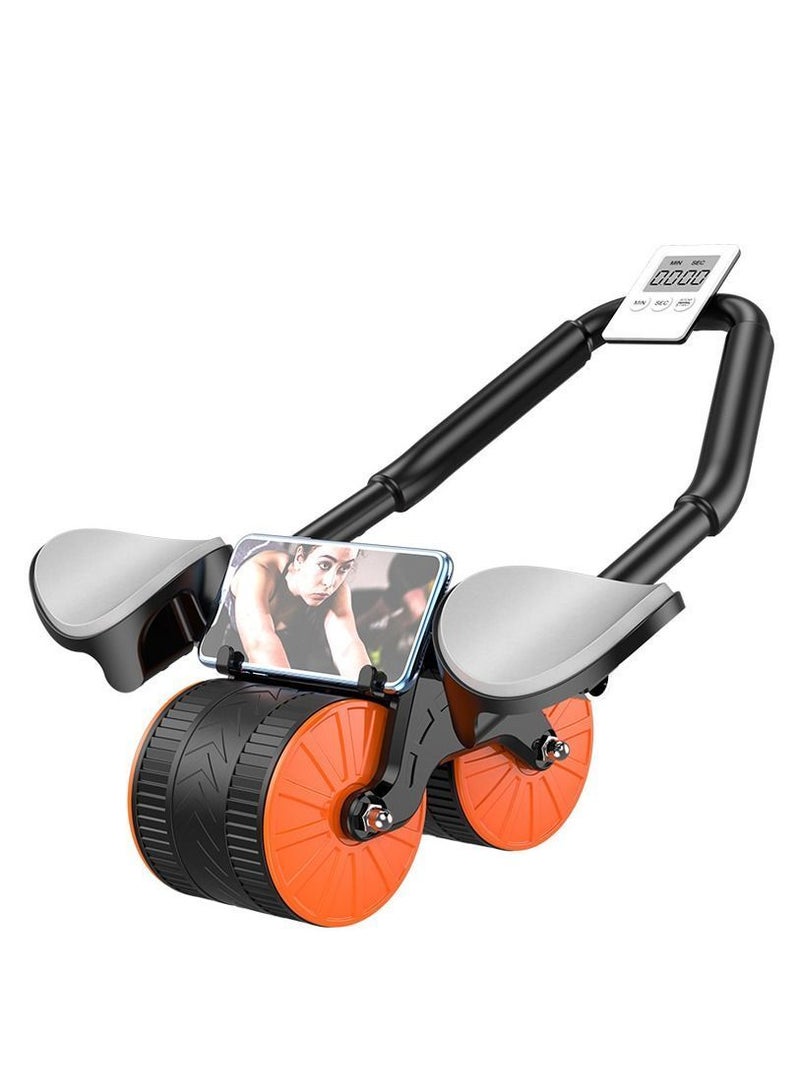 2 and 1 Smart Ab Wheel, Built-in Chip, Accurate Recording, Automatic Rebound Abs Workout Equipment, Good Stability, Not Hurting the Knees