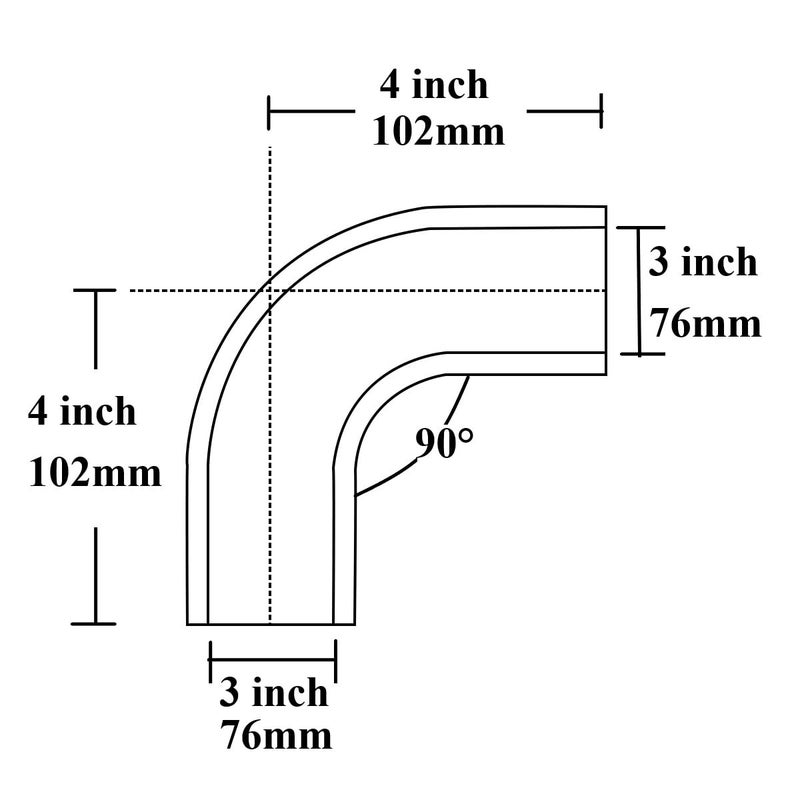 YSIL 3 90 Degree Elbow Coupler Silicone Hose 4Ply Reinforced Turbo Intercooler Intake Piping with TBolt Clamps 5MM Thickness - Image 4