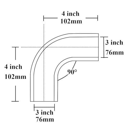 YSIL 3 90 Degree Elbow Coupler Silicone Hose 4Ply Reinforced Turbo Intercooler Intake Piping with TBolt Clamps 5MM Thickness - Image 3