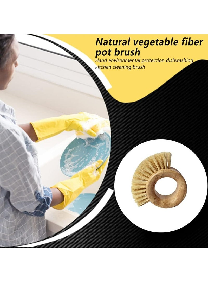 Loquat Kitchen Fruit Vegetable Ring Handle Dishwashing Brush Space Saving Cleaning Tool Pan Scrubbing Stove Household - Image 2