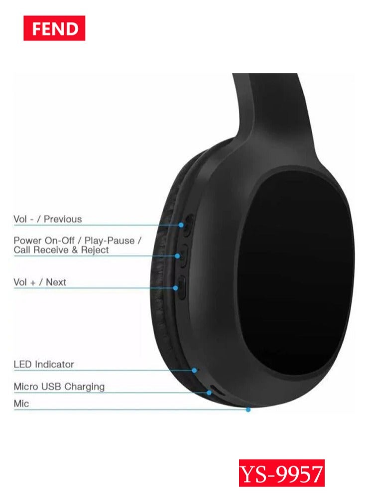 FEND YS-9957 Universal Wireless Bluetooth Headphones With Hands-Free Calls and Hi-Fi Sound Quality