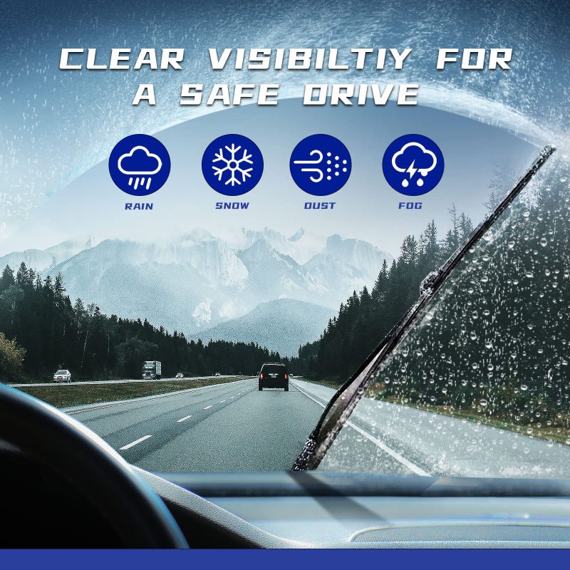 EMITHSUNÂ® Windshield Wiper Blades Replacement for Ford Explorer 2011-2023,That Meet OEM Quality Front Rear Wipers Blade Set for My Car -26"+22"+11"(Set of 3) - Image 5