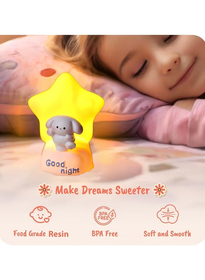 مصباح ليلي، مصباح كلب لطيف للأطفال الصغار، مصباح بجانب السرير من الراتنج، مصباح ليلي للأطفال من كاواي، مصباح ليلي إبداعي لغرفة الأطفال، مصباح ديكور للمكتب، ضوء دافئ باللون الكهرماني، مصباح ليلي يدوم طويلاً، أفضل هدية للأطفال والأصدقاء، جيد للنوم، مثالي لغرفة النوم، الممر، السلالم، غرفة الأطفال. - Image 4