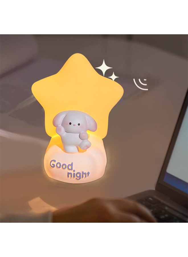 مصباح ليلي، مصباح كلب لطيف للأطفال الصغار، مصباح بجانب السرير من الراتنج، مصباح ليلي للأطفال من كاواي، مصباح ليلي إبداعي لغرفة الأطفال، مصباح ديكور للمكتب، ضوء دافئ باللون الكهرماني، مصباح ليلي يدوم طويلاً، أفضل هدية للأطفال والأصدقاء، جيد للنوم، مثالي لغرفة النوم، الممر، السلالم، غرفة الأطفال. - Image 3