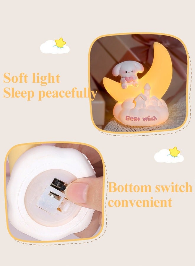 مصباح ليلي، مصباح كلب لطيف للأطفال الصغار، مصباح بجانب السرير من الراتنج، مصباح ليلي للأطفال من كاواي، مصباح ليلي إبداعي لغرفة الأطفال، مصباح ديكور للمكتب، ضوء دافئ باللون الكهرماني، مصباح ليلي يدوم طويلاً، أفضل هدية للأطفال والأصدقاء، جيد للنوم، مثالي لغرفة النوم، الممر، السلالم، غرفة الأطفال. - Image 5