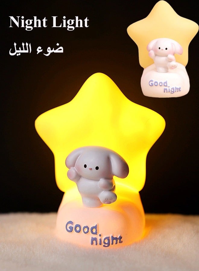 مصباح ليلي، مصباح كلب لطيف للأطفال الصغار، مصباح بجانب السرير من الراتنج، مصباح ليلي للأطفال من كاواي، مصباح ليلي إبداعي لغرفة الأطفال، مصباح ديكور للمكتب، ضوء دافئ باللون الكهرماني، مصباح ليلي يدوم طويلاً، أفضل هدية للأطفال والأصدقاء، جيد للنوم، مثالي لغرفة النوم، الممر، السلالم، غرفة الأطفال. - Image 1