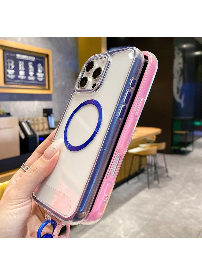 S-TOP Case For iPhone 16 Airbag 3 in 1 CD Texture MagSafe Phone Case with Strap - Image 5