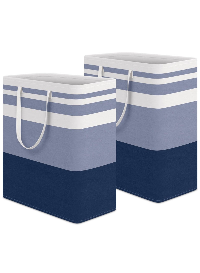 كيلا سلة غسيل كبيرة، مقاومة للماء، سلة غسيل قائمة بذاتها، سلة ملابس طويلة قابلة للطي بمقابض ممتدة للملابس والألعاب في السكن الجامعي والعائلة (أزرق، 100 لتر) - Image 1