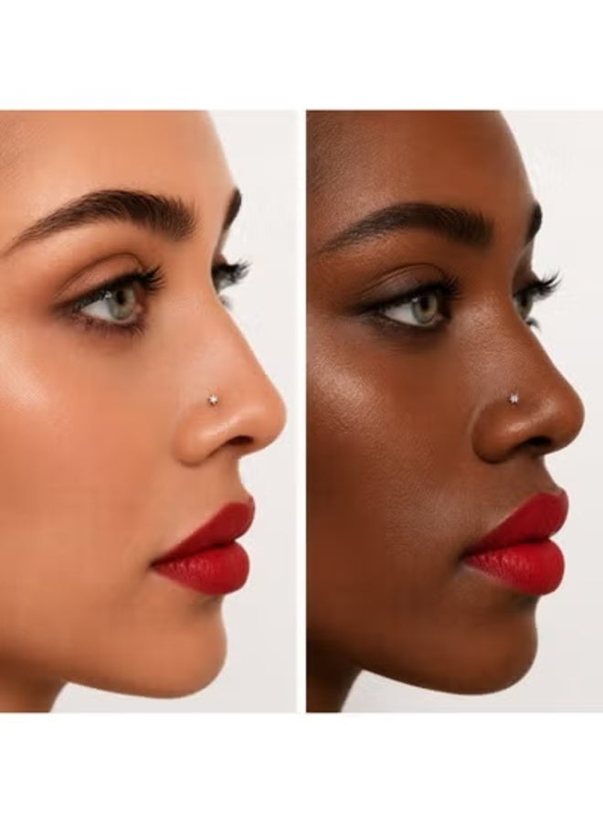 veya Women's hypoallergenic titanium nose studs (24 pieces) with clear crystals and a silver finish. - Image 3