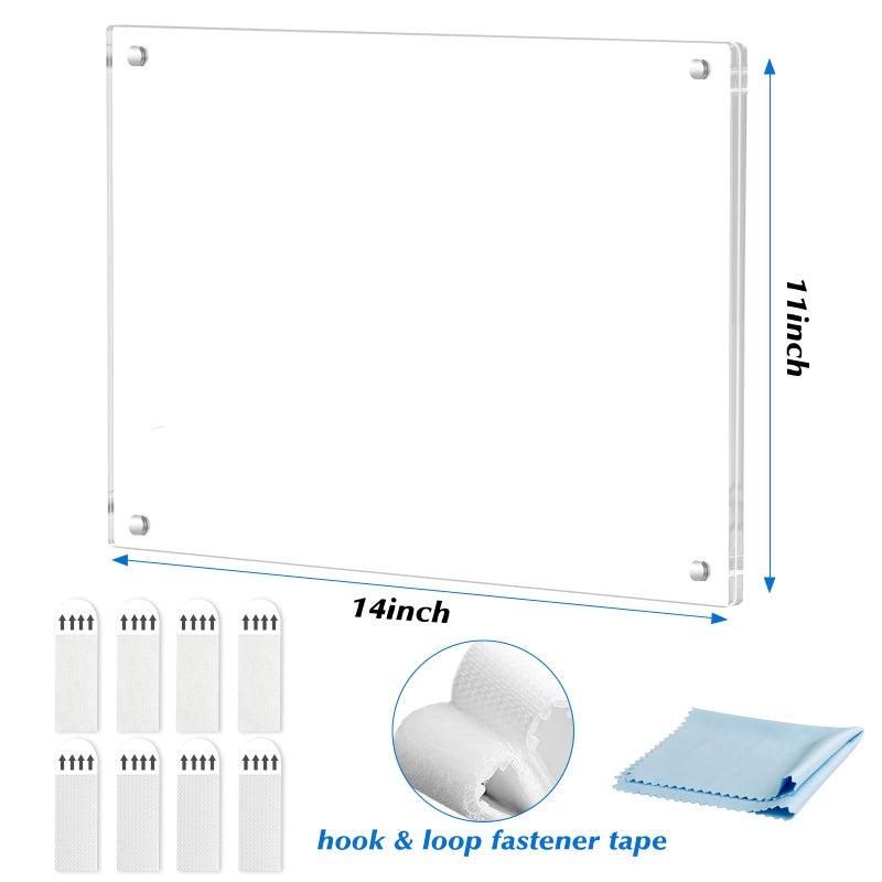 جويوفيب Juoifip 2 Pack 11x14 إطار صورة أكريليك يطفو على الحجم A4 لا يوجد حفر مثبتة على جدار بدون إطار ، - Image 3
