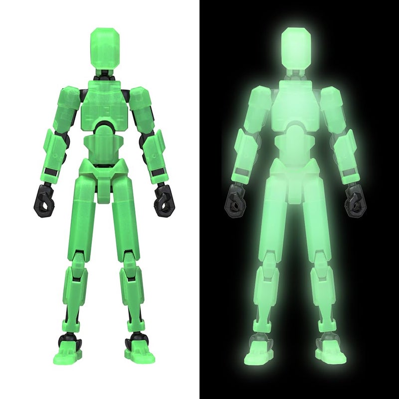 MerryXD Titan 13 Action Figure,Assembly Completed Dummy 13 Action Figure Lucky 13 Action Figure T13 Action Figure 3D Printed Multi-Jointed Movable, Nova 13 Action Figure Toy Grow in The Dark Green - Image 1