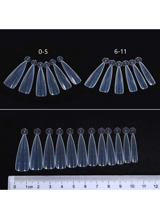 NMKL38 Clear Dual Forms Acrylic Nail System Uv Gel Nail Mold Full Cover Fasle Nail Tips With Scale 12 Size Manicure Pedicure Tools For Polygel Nail Tips (120 Water Drops Dual Forms) - Image 3