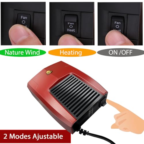 Fidensis 12Volt 150W Car Heaters for Vehicle, Car Heater That Plugs Into Cigarette Lighter, Windshield Defroster Defogger, Quick Heating, Compatible with All 12V Vehicles including Cars, Trucks, RVs, and Boats - Image 4
