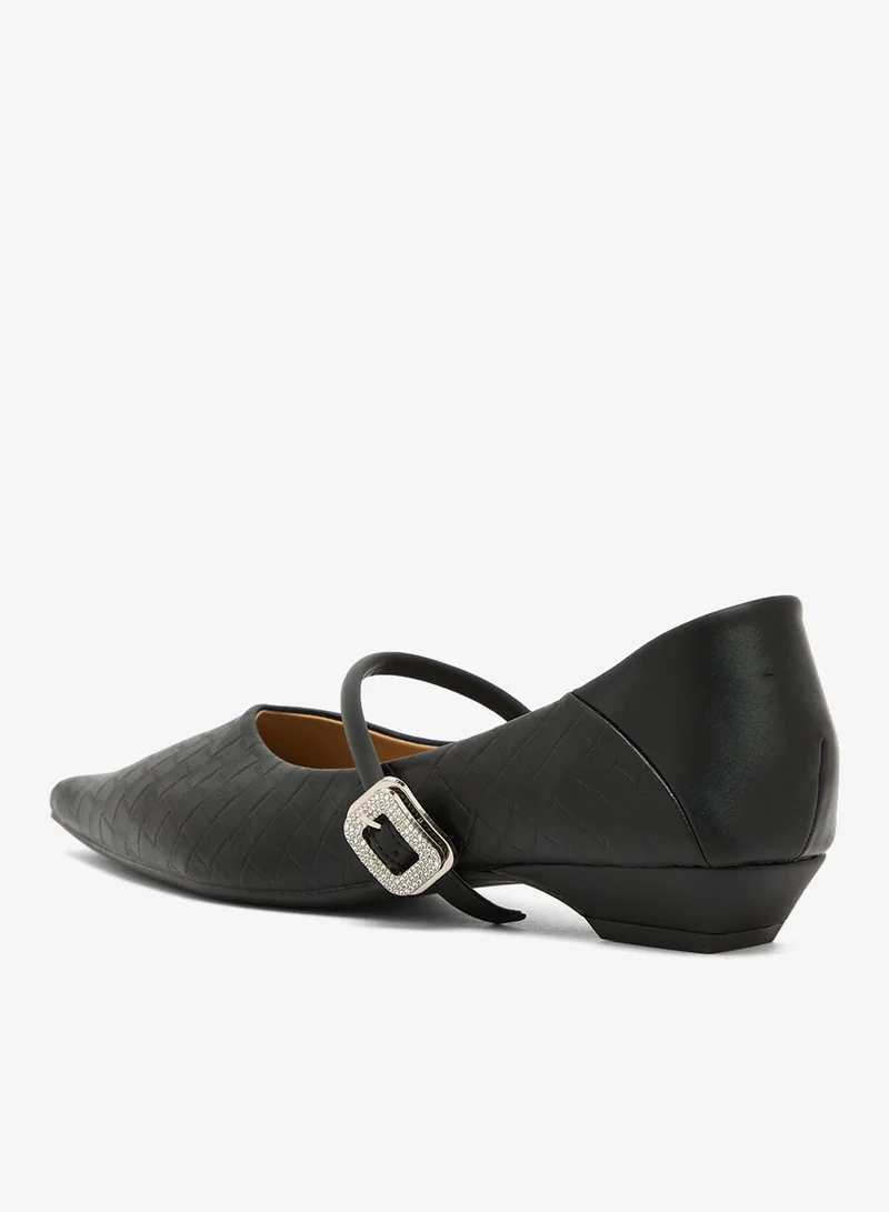 Ginger Woven Pattern Strap Detail Mary Janes