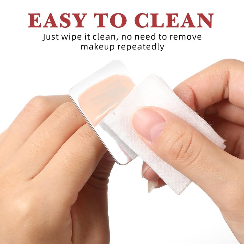 Frcolor 2PCS Nail Art Palette Stainless Steel Makeup Mixing Palette Ring Nail DIY Art Design Paint Color Mixing Palette Metal Tool - Image 4