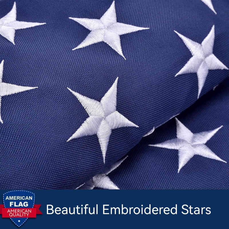 YASUN Premium American Flag Heavy Duty 420D 3x5, TearProof & Waterproof High Wind Resistant Outdoor US Flag with Embroidered Stars, Sewn Stripes, Brass Grommets for All-Weather Durability Reinforced Long Lasting - Image 4