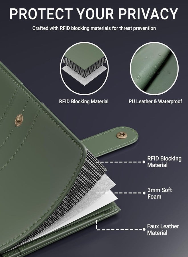 فيدوس حافظة جواز سفر فاخرة من فيدوس للرجال، حافظة جواز سفر للنساء، غطاء جواز سفر، محفظة مع حامل بطاقات، منظم ملحقات سفر مزود بتقنية RFID، جلد صناعي - Image 5
