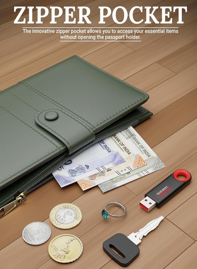 فيدوس حافظة جواز سفر فاخرة من فيدوس للرجال، حافظة جواز سفر للنساء، غطاء جواز سفر، محفظة مع حامل بطاقات، منظم ملحقات سفر مزود بتقنية RFID، جلد صناعي - Image 4