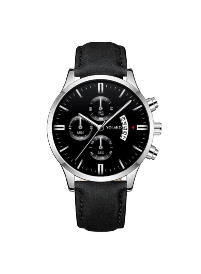 Popular Three-eye Six-pin Calendar Men's Watch Men's Watch Belt Men's Watch Manufacturer One-piece Delivery 