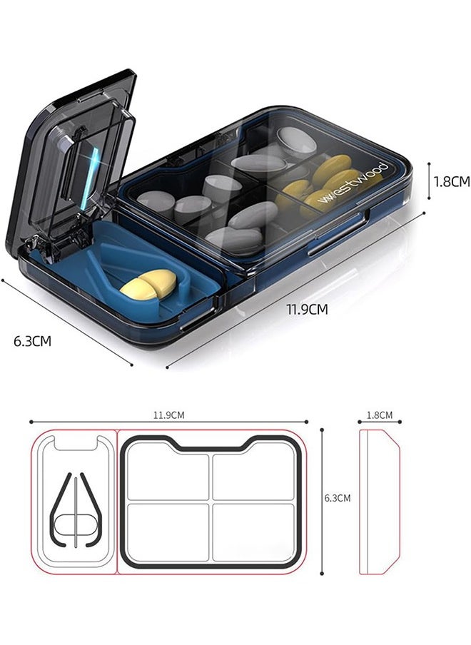WESTWOOD Portable Large Pill Cutter, Professional 3-in-1 Can Be Divided With Medicine Cutter for Small or Large Pills, Travel-Friendly Pill Crusher for Everyday Use (Grey)  - Image 2