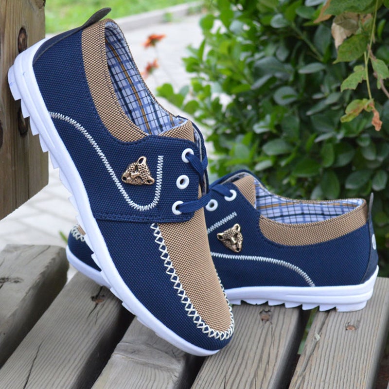 Beijing Cloth Shoes Men Casual Canvas Summer Loafers Yellow 