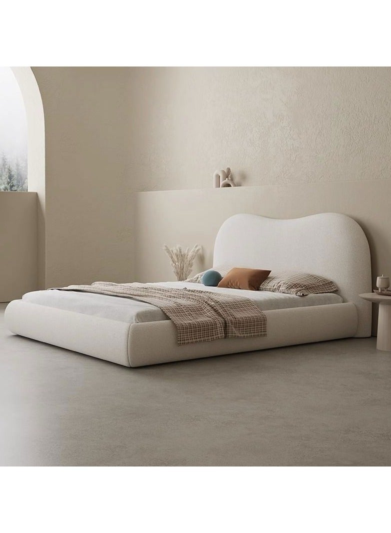 AWD Light Modern Bed Frame With Fleece Fabric Headboard - Image 2