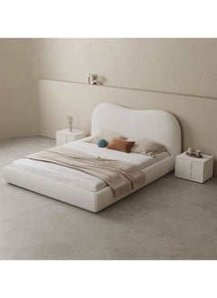 AWD Light Modern Bed Frame With Fleece Fabric Headboard  - Image 4