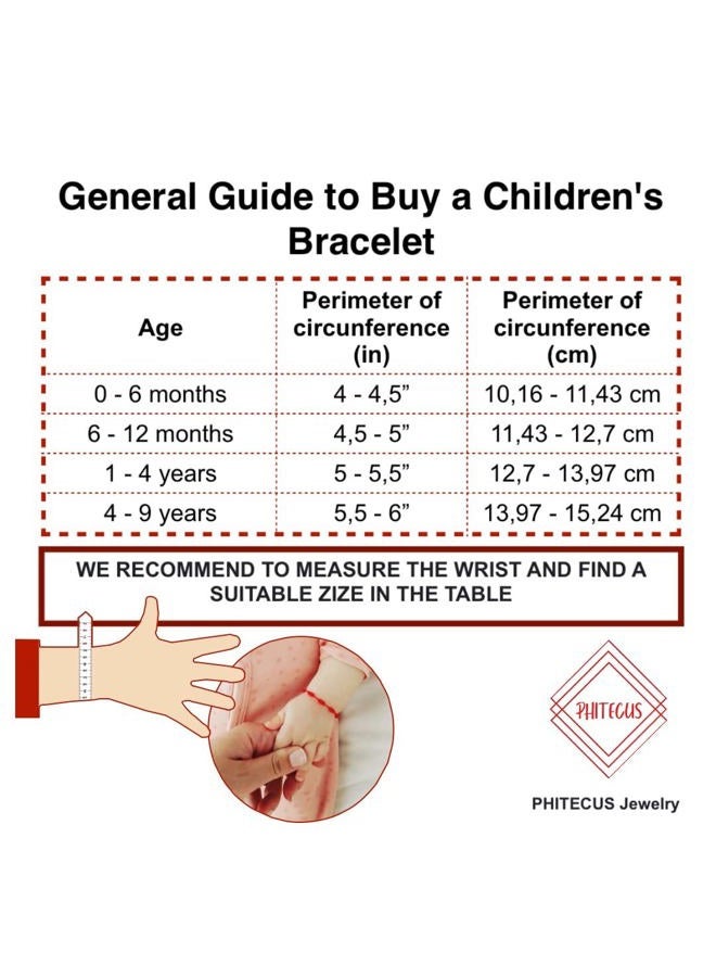 PHITECUS Red Bracelet for Babies Girls Boys Kids Protection Charm Good Luck Evil Eye Cord for Newborn Kids Children, 5"- 5,5", Non-metallic material, No Gemstones - Image 2